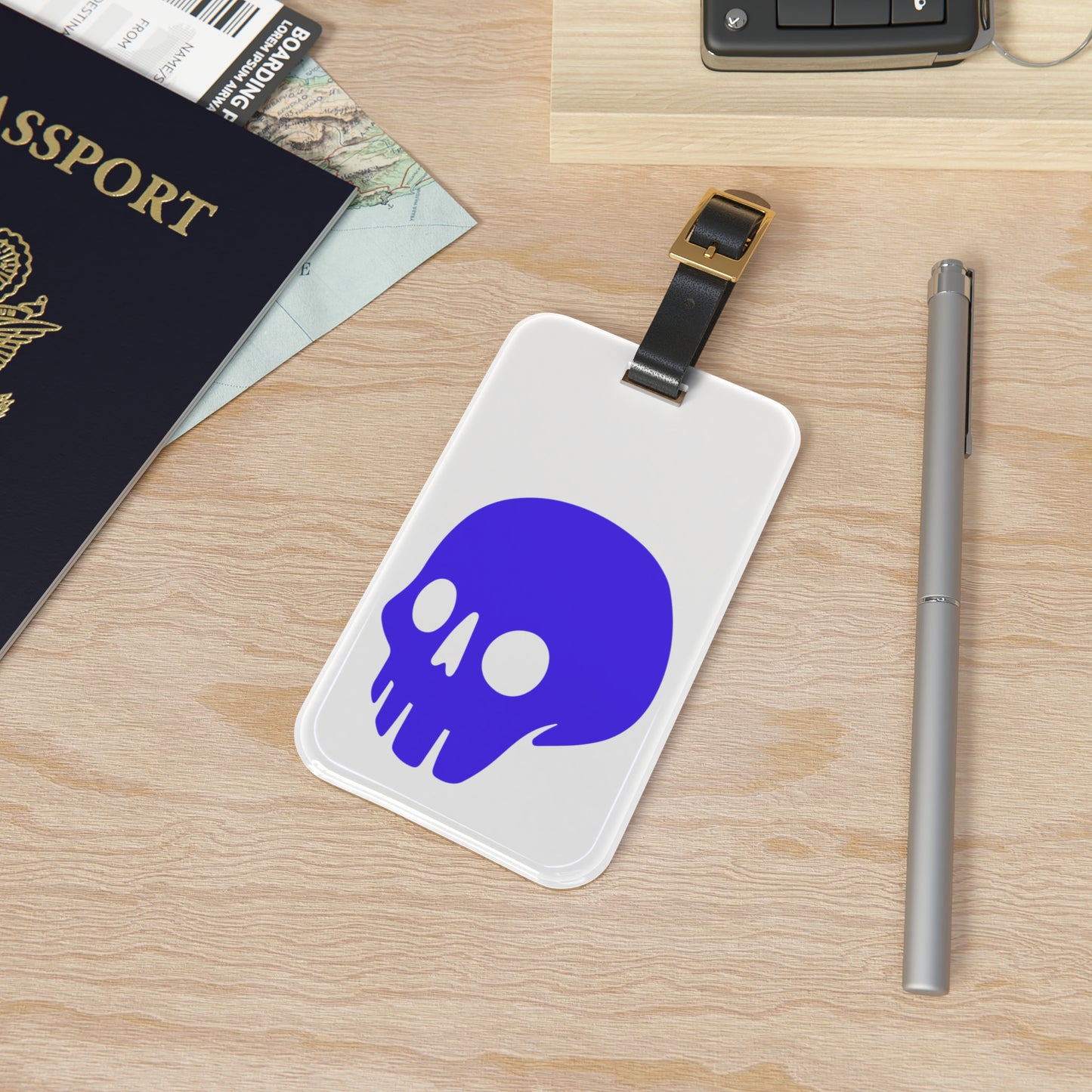 Luggage Tag with Purple Madskullz Purple Skull Logo