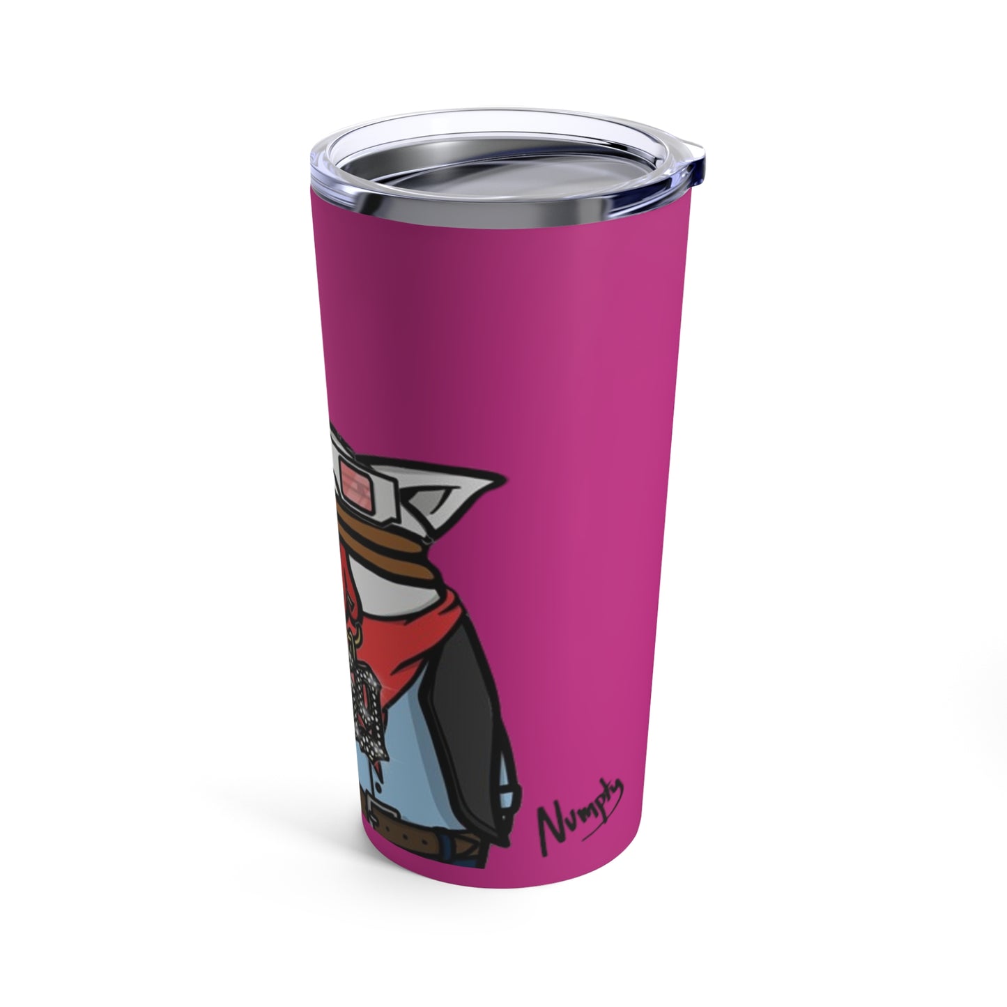 Pepe Portraits Tumbler 20oz COQ INU (0x420 Shop) on Hot Pink Background # 69 Accessory by Numpty