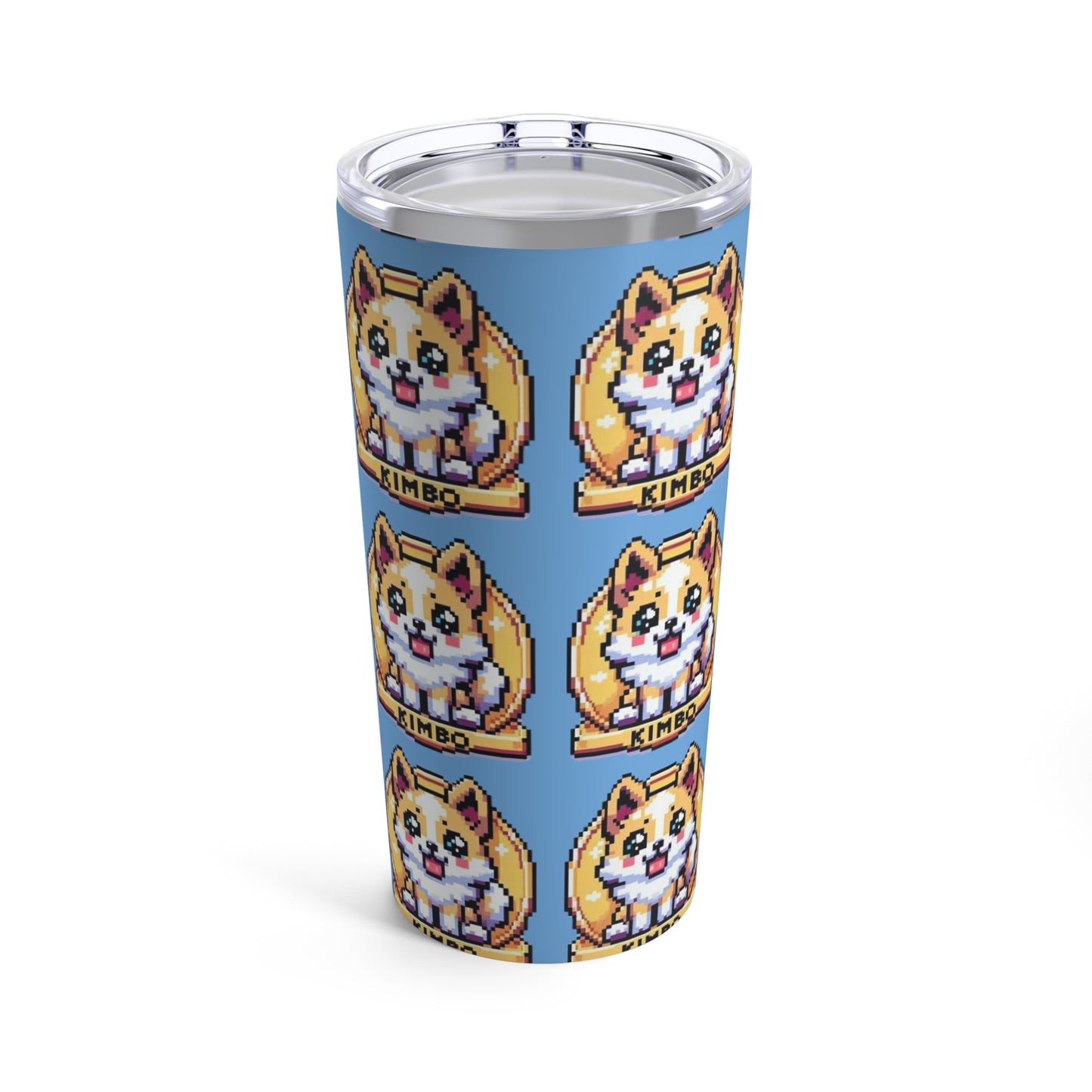 KIMBO Tumbler 20oz COQ INU (0x420 Shop) on Light Blue Background #KIMBO Gold By Nifty