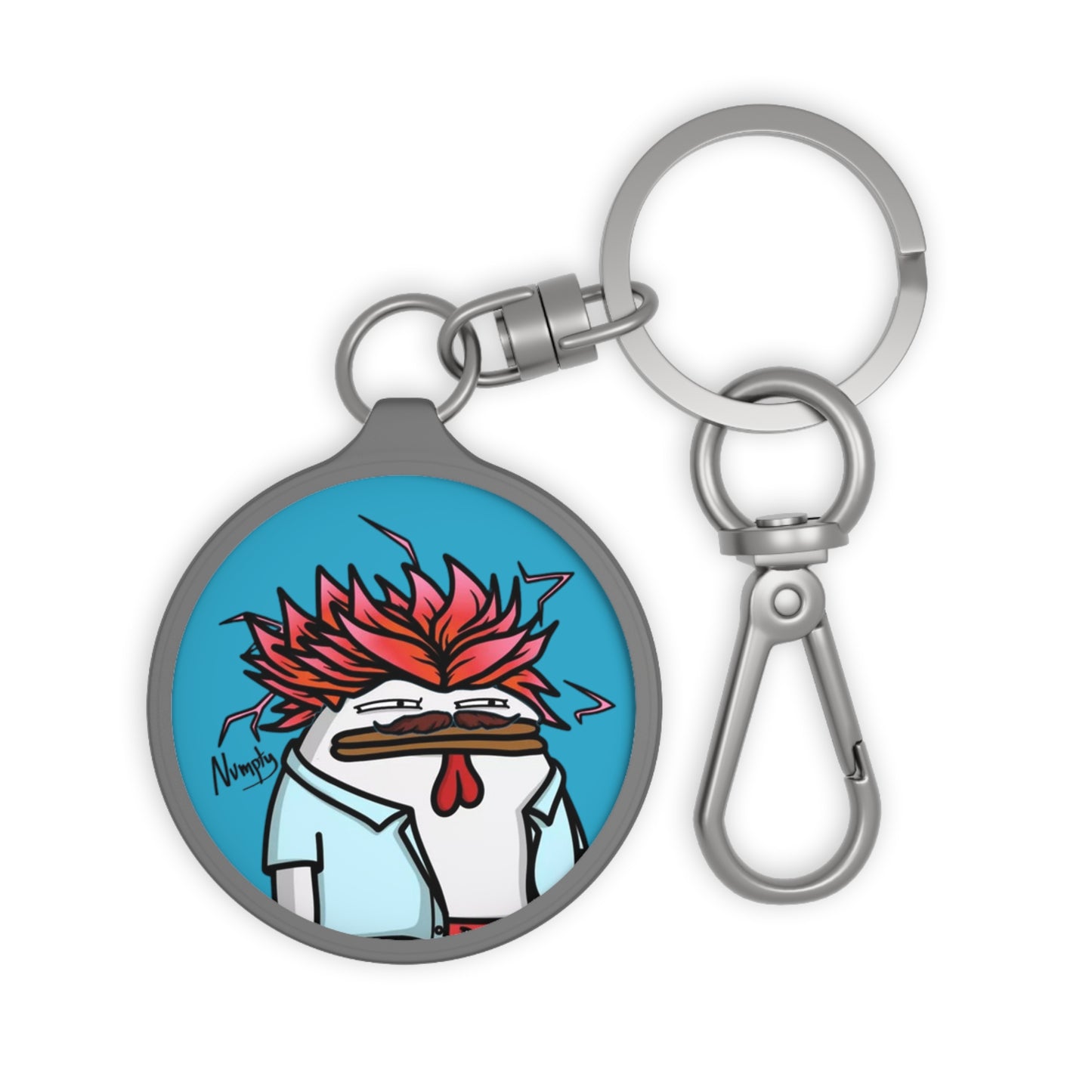 Pepe Portraits Keyring Tag COQ INU 0x420 Turquoise back ground with Numpty Signature #2720