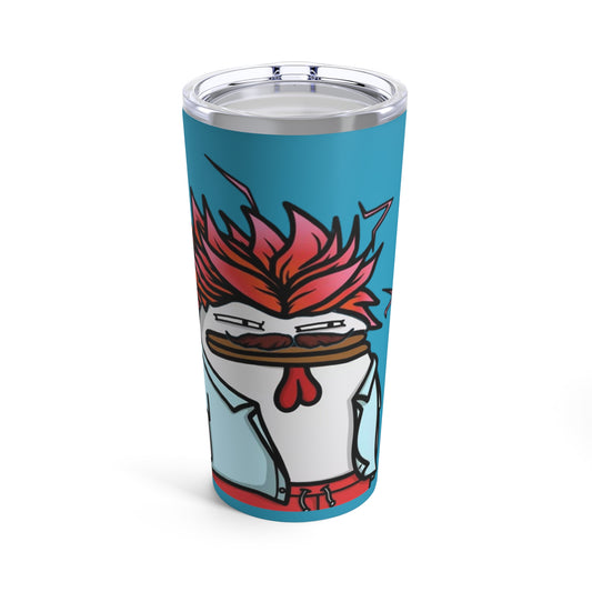 Pepe Portraits Tumbler 20oz COQ(0x420 Shop) on Turquoise Background #2720 by Numpty