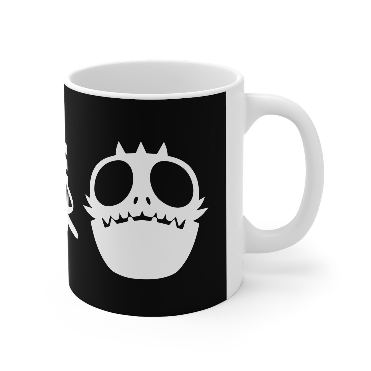 Love Monster Ceramic Mug White Text & White Logo Print 11oz