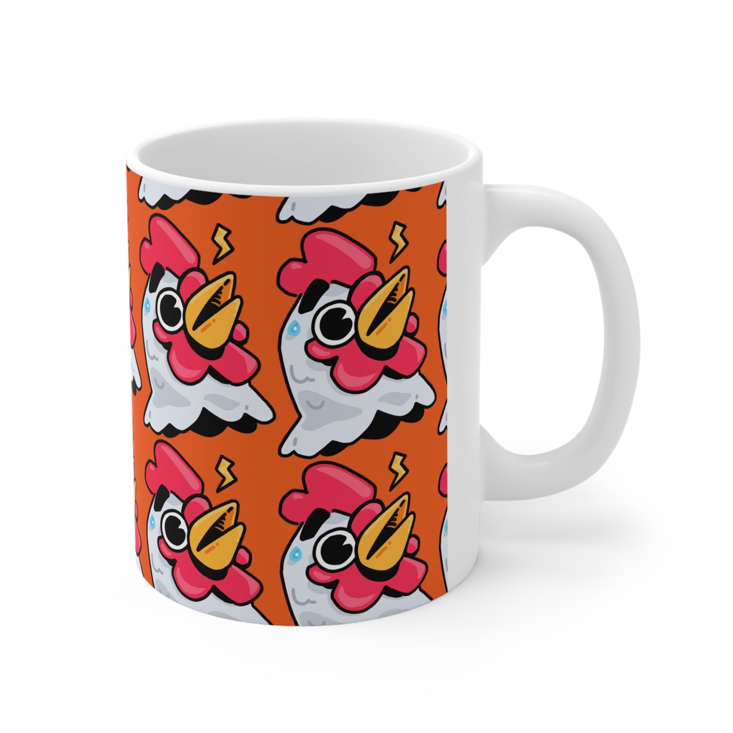 Whistle Head Gravy Fan Art with Black Text; COQ INU 0x420 White Ceramic Mug with Orange Print 11oz