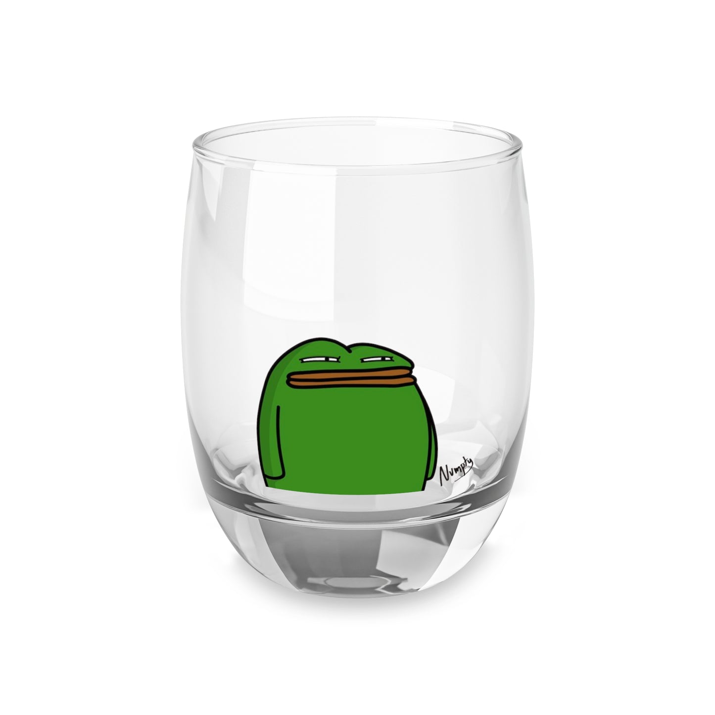 Pepe Portraits Whiskey Glass COQ INU with Black Text Signature by Numpty (0x420 INU Shop) #14 by Numpty