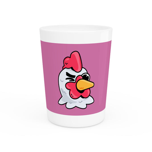 Gravy Fan Art Shot Glass Fan Art COQ Wink Head on Pink background (0x420 INU Store)