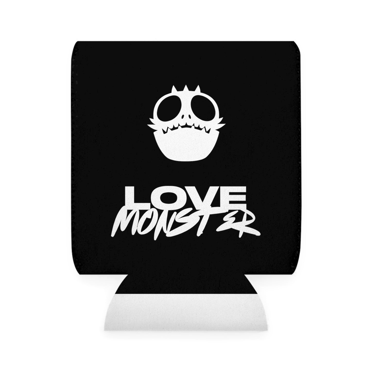 Love Monster Can Cooler Sleeve White Text & White Logo Emblem