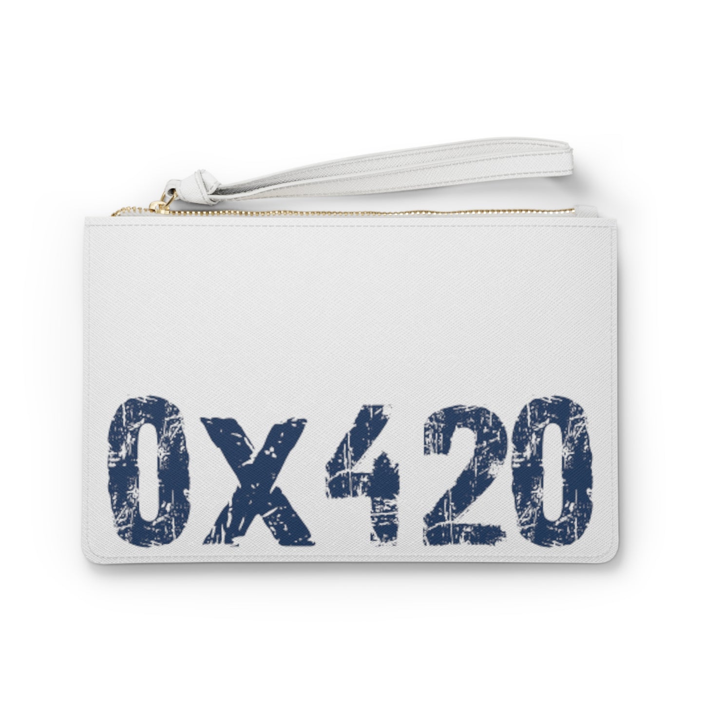 Clutch Bag Navy Text on White Bag COQ INU 0x420 by Nifty