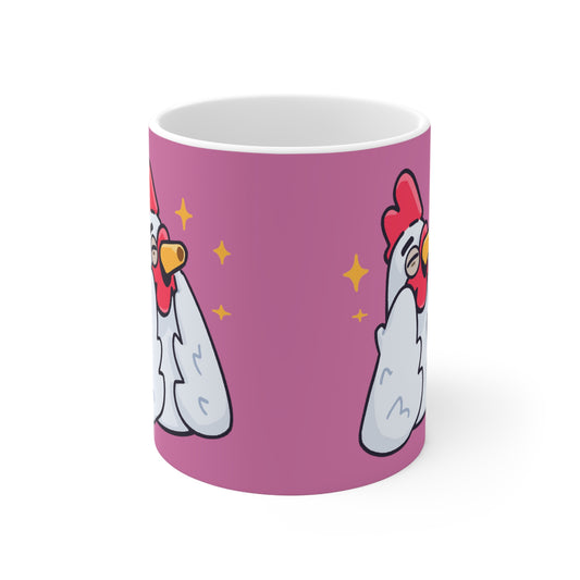 Pink Print Ceramic Mug 11oz #Feels Good by Gravy (COQ INU 0x420 shop)