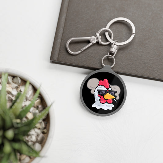 Keyring Tag COQ INU 0x420 Black back ground COQ Smoking by Gravy