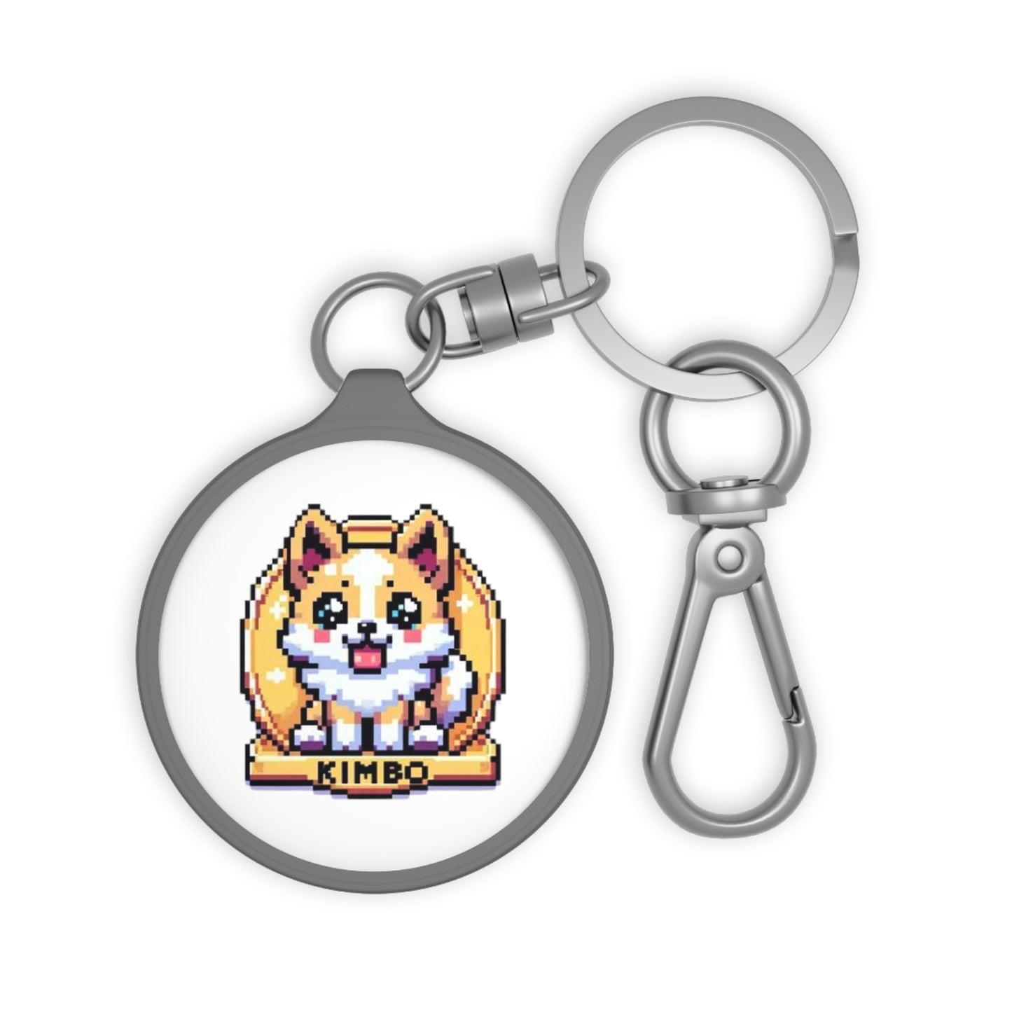 KIMBO Keyring Tag COQ INU 0x420 White back ground #KIMBO Gold By Nifty