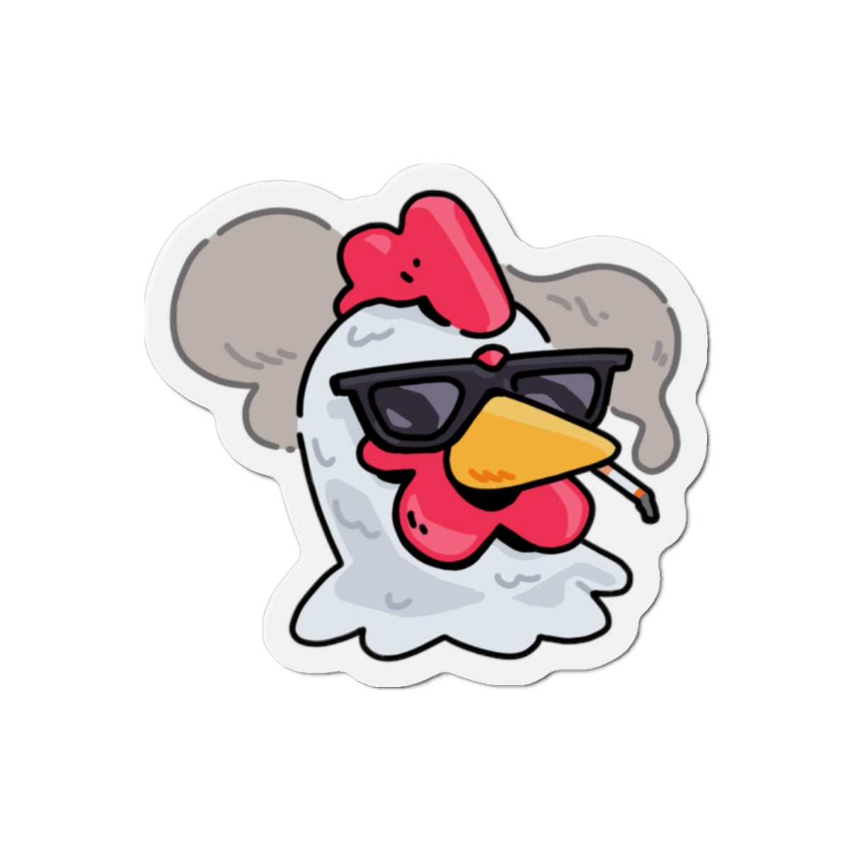 Fan Art COQ INU Smoking Head Magnet by Gravy - Funny play on words