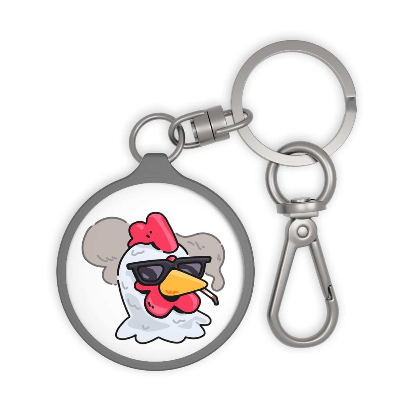 Keyring Tag COQ INU 0x420 White back ground COQ Smoking by Gravy