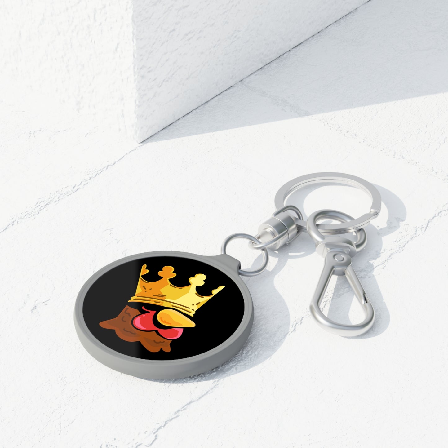 Keyring Tag COQ INU 0x420 Black back ground COQ head Crown by Gravy