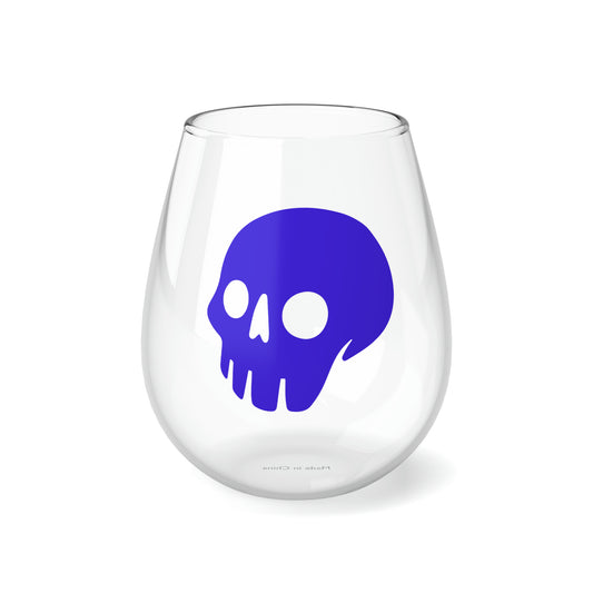 Madskullz Purple Skull Logo Stemless Wine Glass, 11.75oz