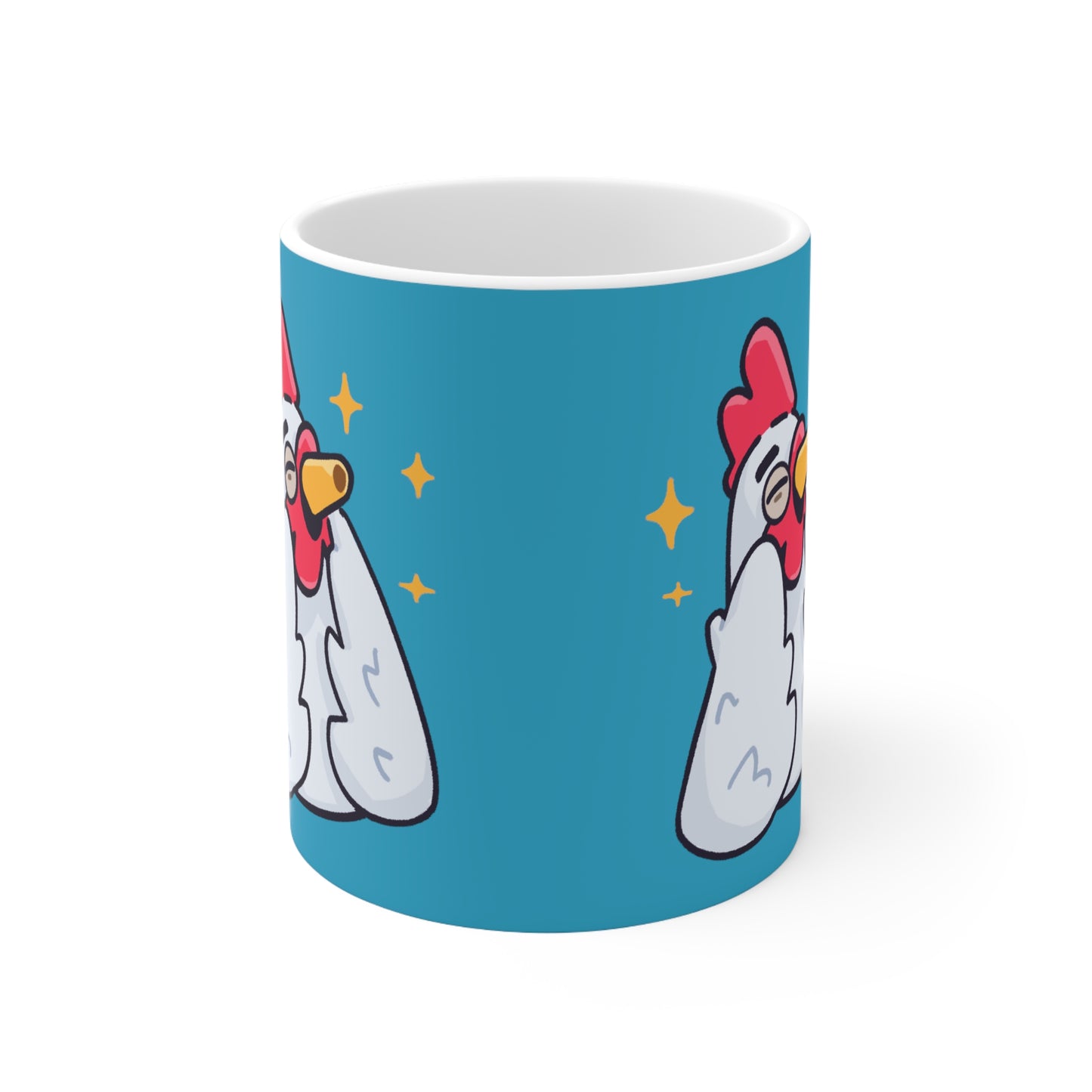 Turquoise Print Ceramic Mug 11oz #Feels Good by Gravy (COQ INU 0x420 shop)