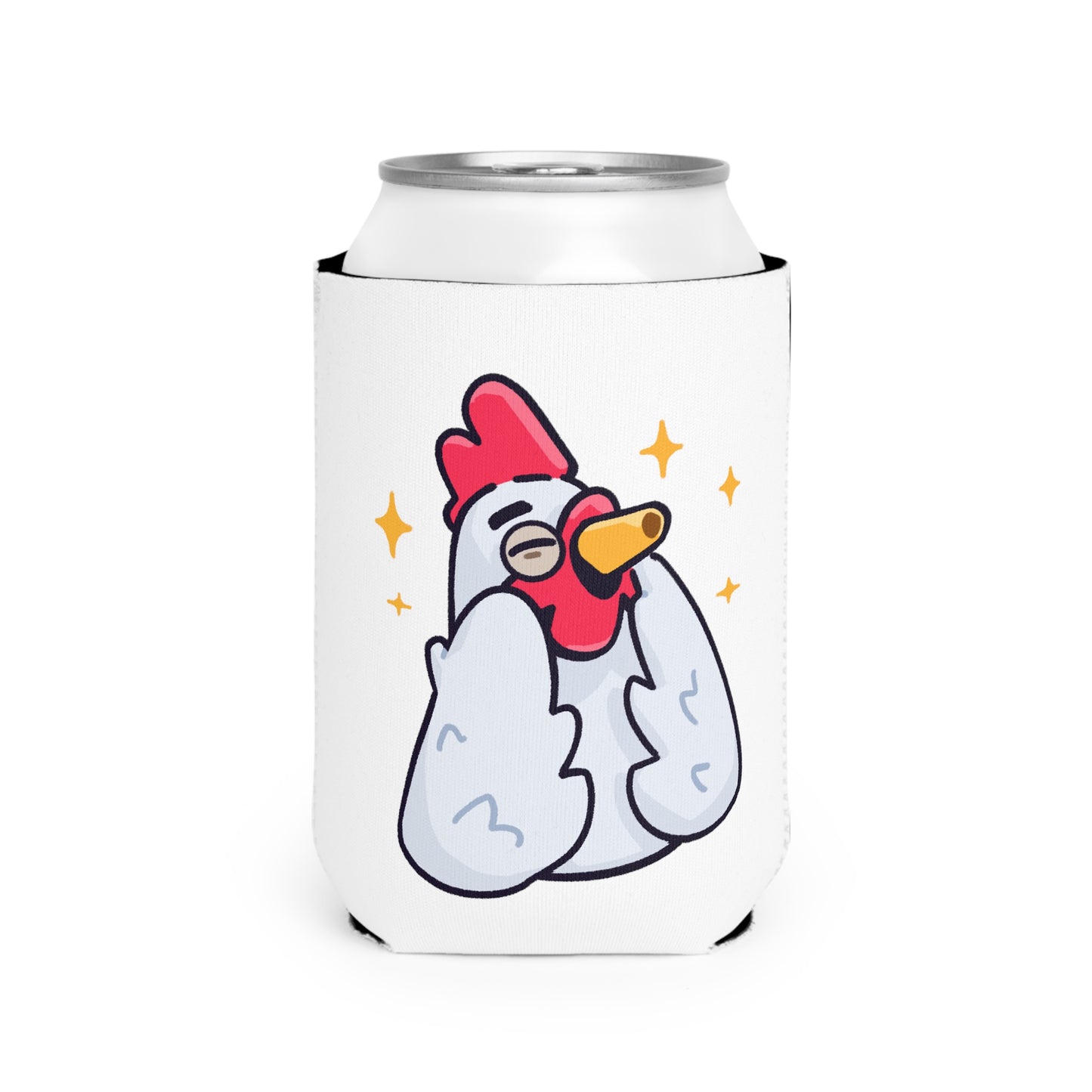 White Can Cooler Sleeve COQ INU 0x420 #Feels Good by Gravy