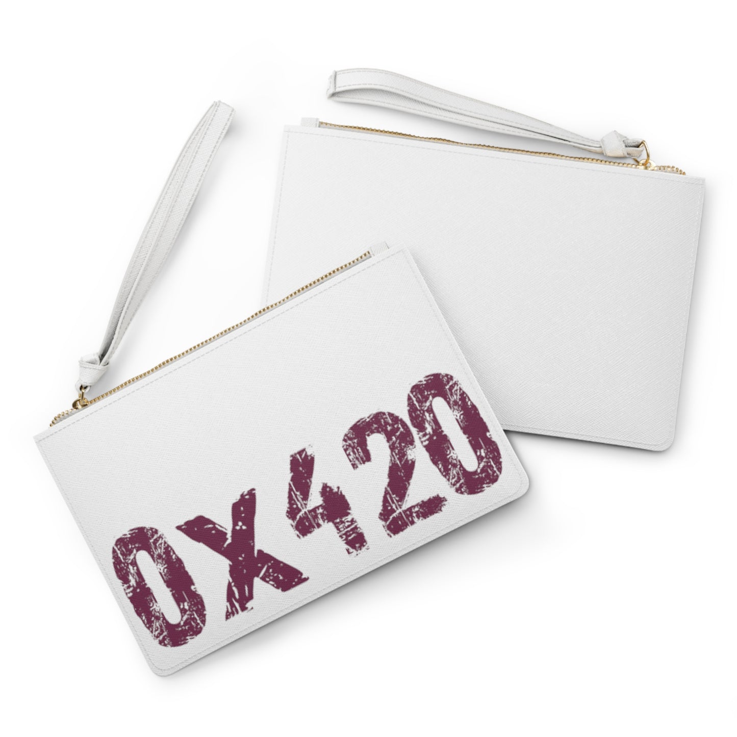 Clutch Bag Purple Text on White Bag COQ INU 0x420 by Nifty