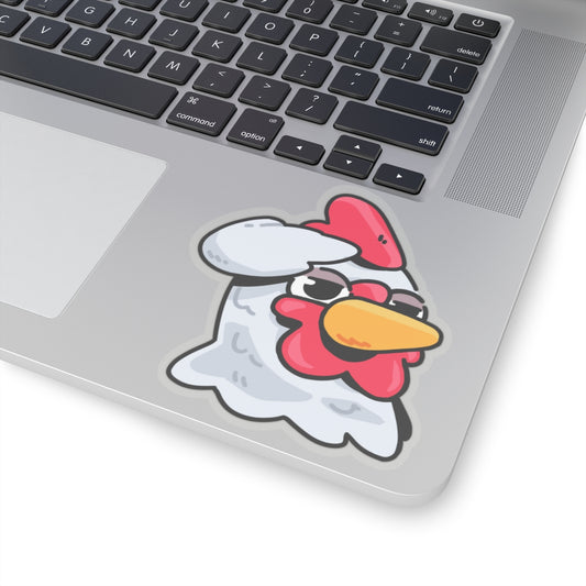 Gravy Fan Art COQ Head Sticker Salute, Funny Chicken (Chikn)