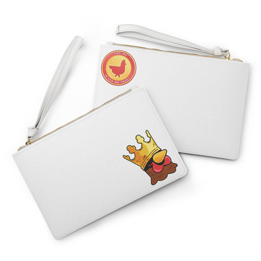 Gravy Fan Art Clutch Bag on White Bag COQ Crown Head with COQ INU Logo (0x420 INU Shop)