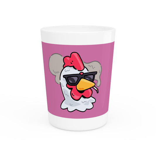 Gravy Fan Art Shot Glass Fan Art COQ Smokers Head on Pink background (0x420 INU Store)