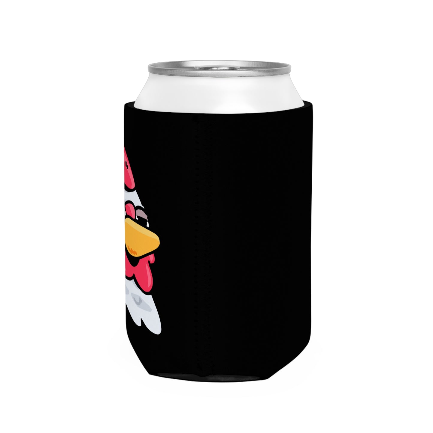 Black Can Cooler Sleeve Fan Art COQ INU Salute Head 0x420 Black Text by Gravy