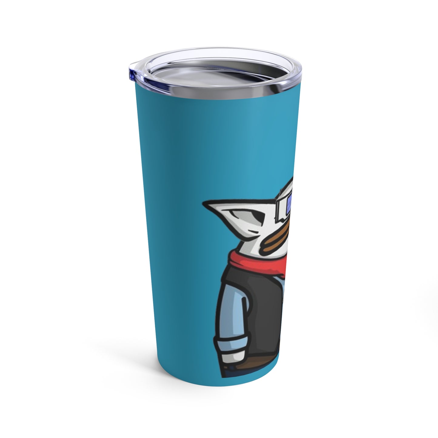 Pepe Portraits Tumbler 20oz COQ INU (0x420 Shop) on Turquoise Background # 69 Accessory by Numpty