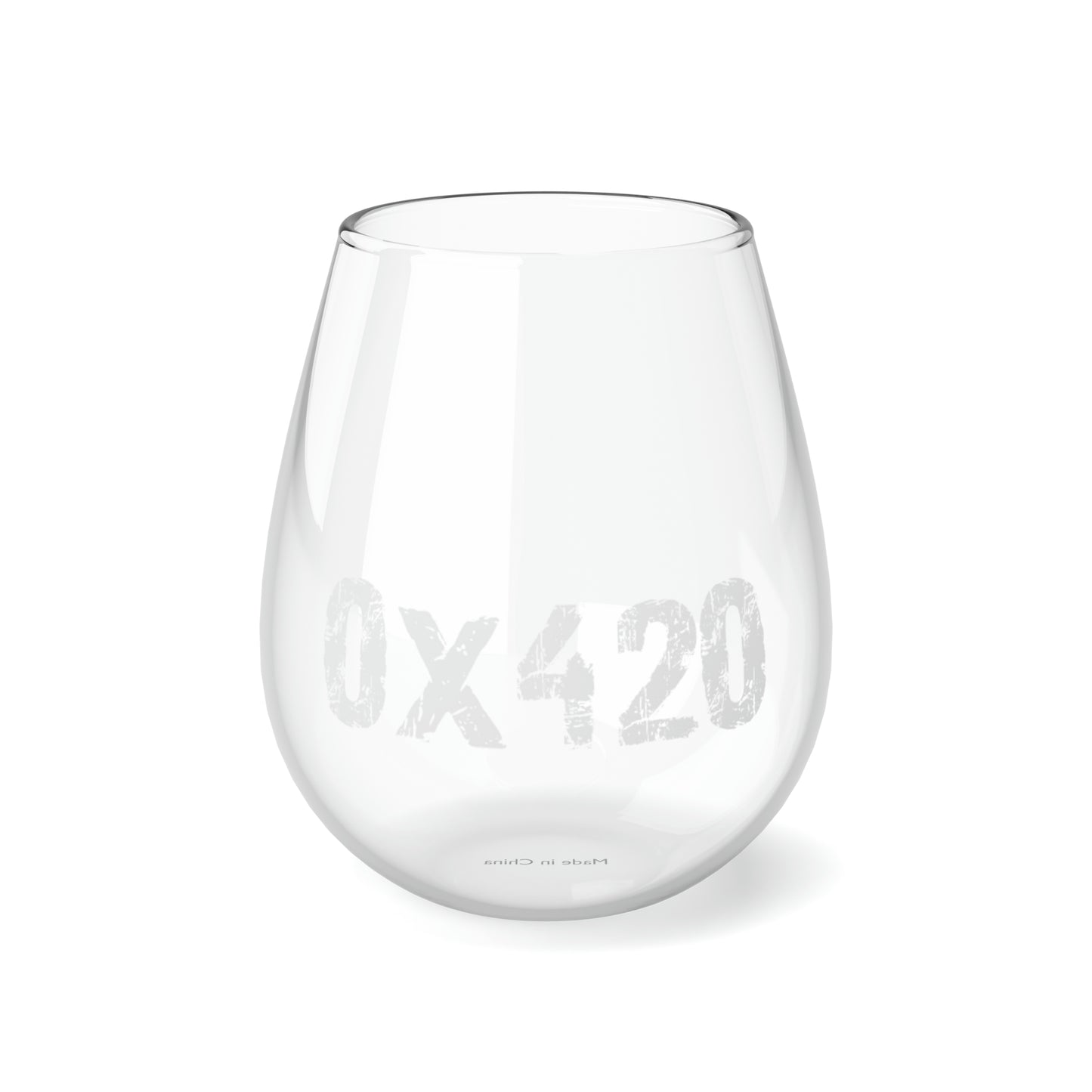 0x420 White COQ INU Stemless Wine Glass, 11.75oz by Nifty