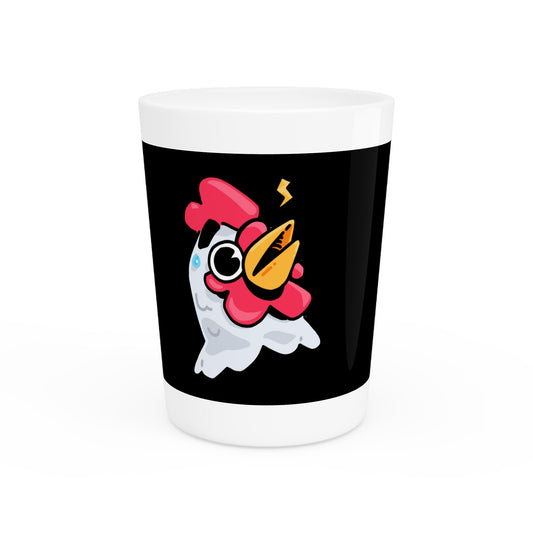 Gravy Fan Art Shot Glass Fan Art COQ Whistle Head on Black background (0x420 INU Store)