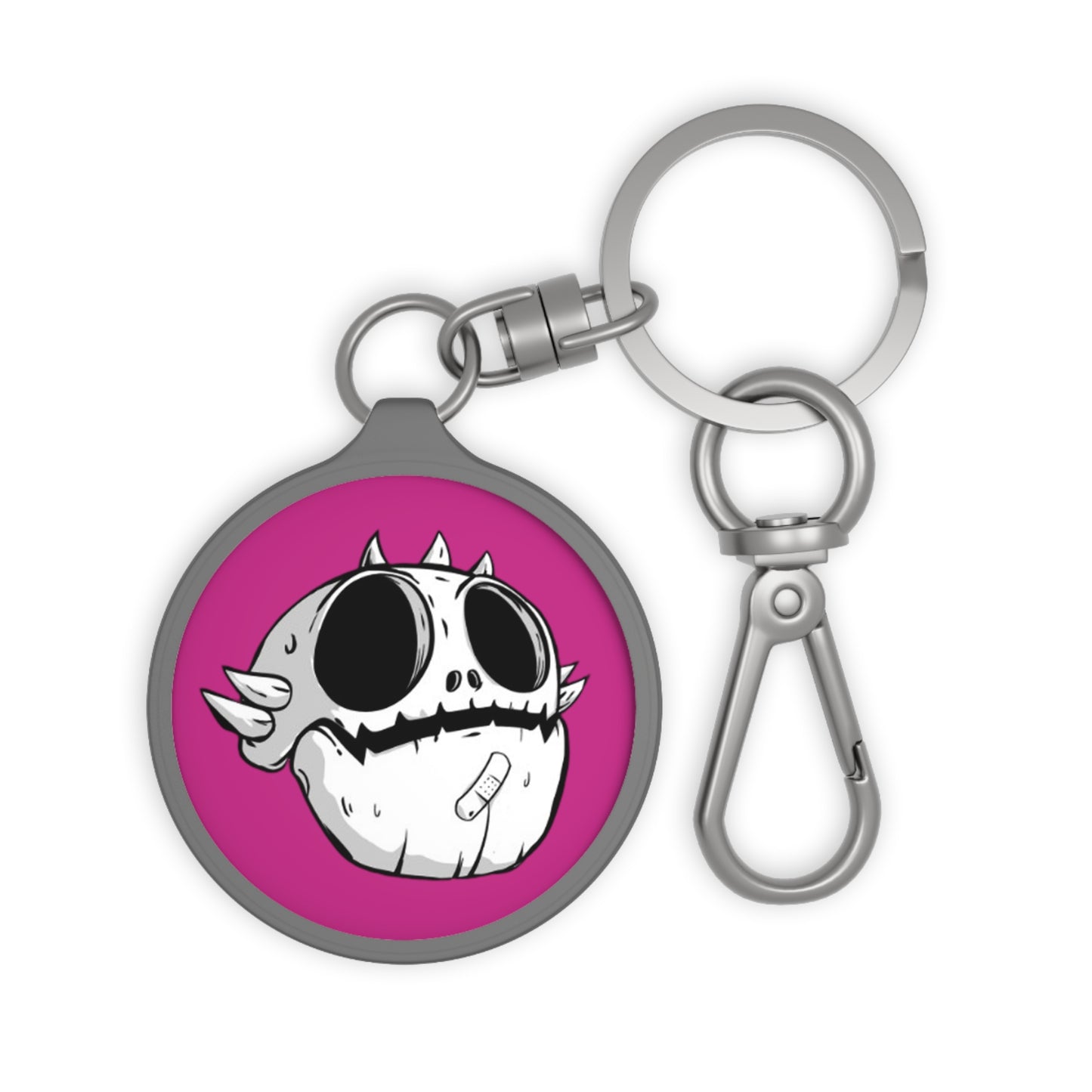 Keyring Tag Love Monster White Emblem with Skully Head