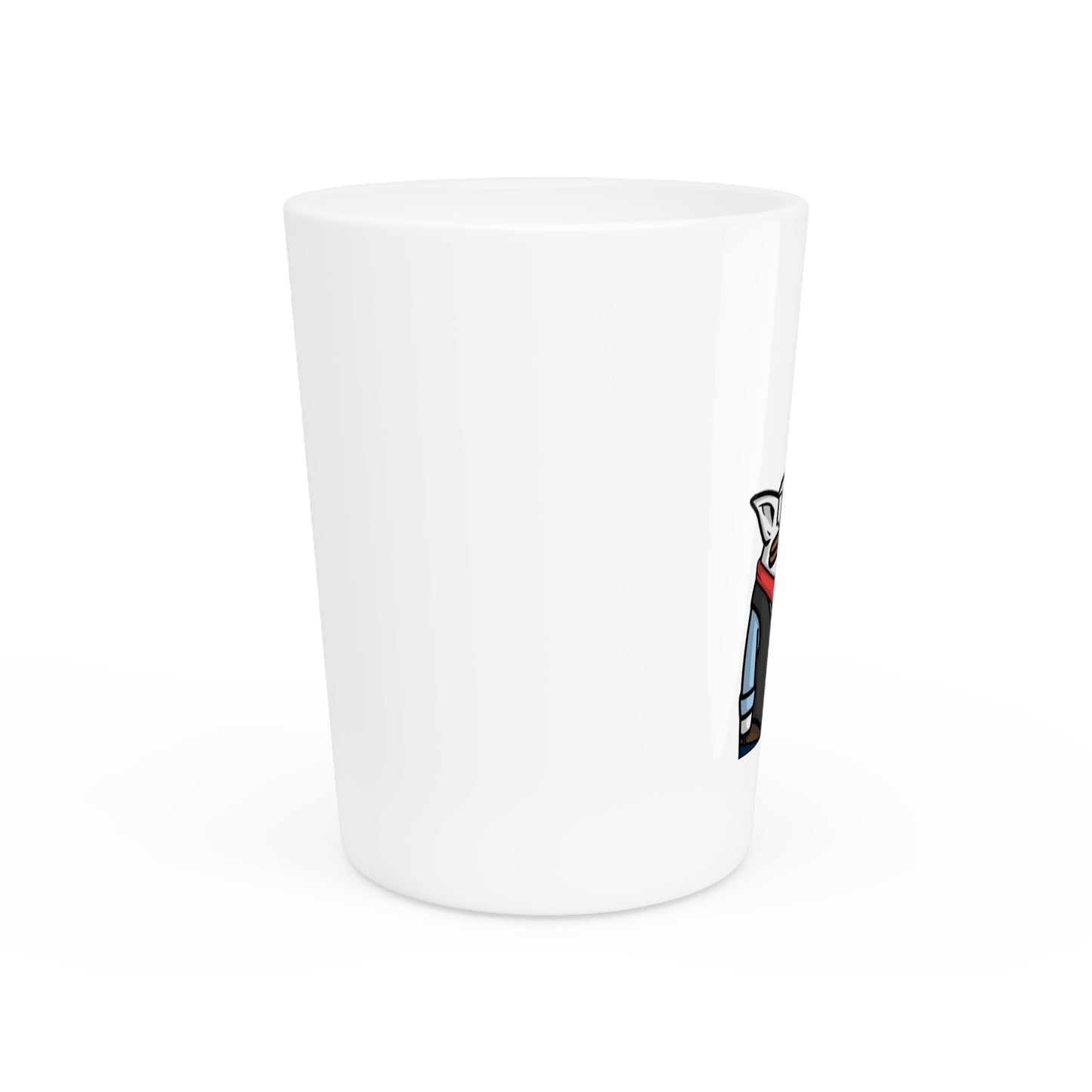 Pepe Portraits Shot Glass on White background with Black Numpty Text as signature (0x420 INU Store) # 69 Accessory