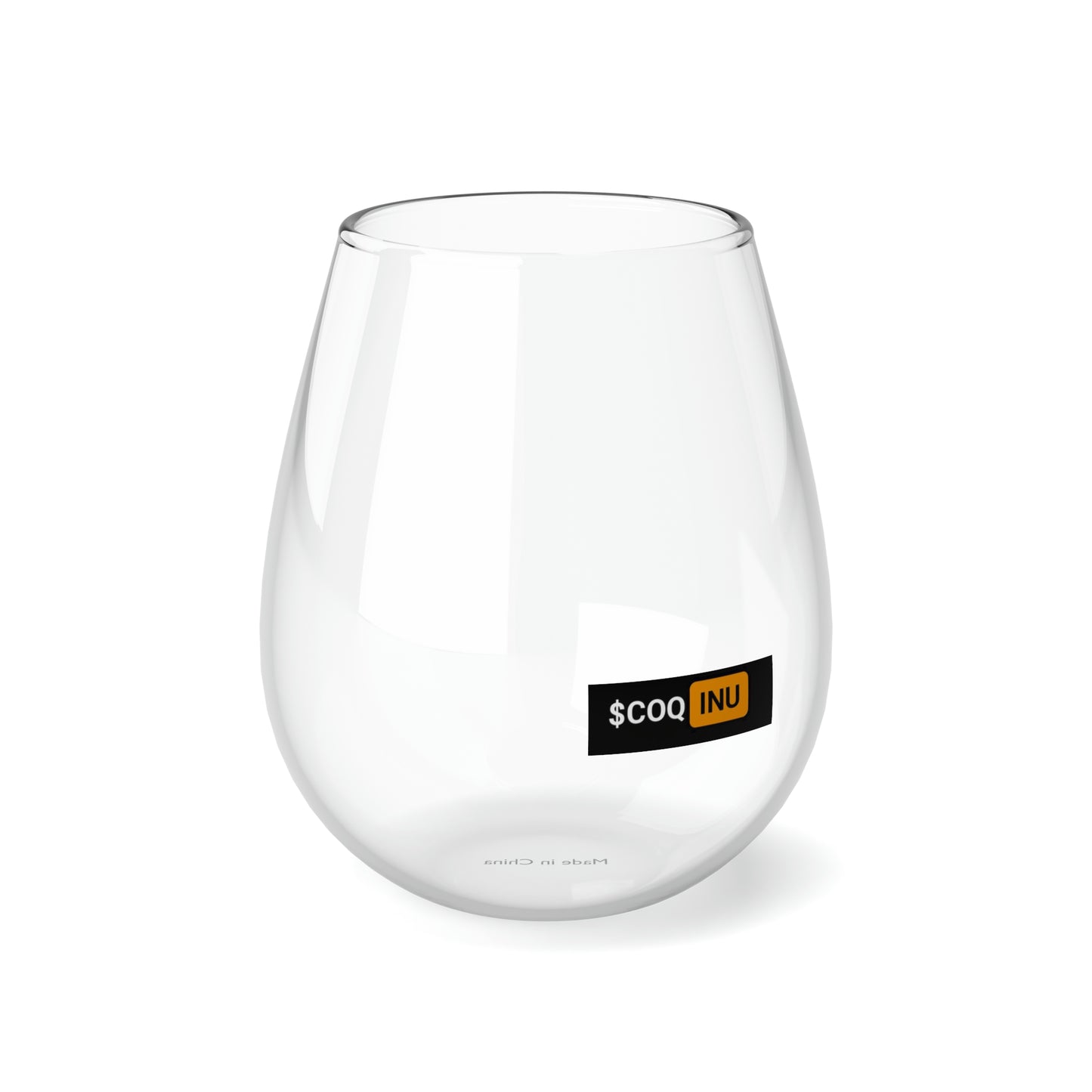 Nifty Fan Art Branded COQ INU Stemless Wine Glass, 11.75oz