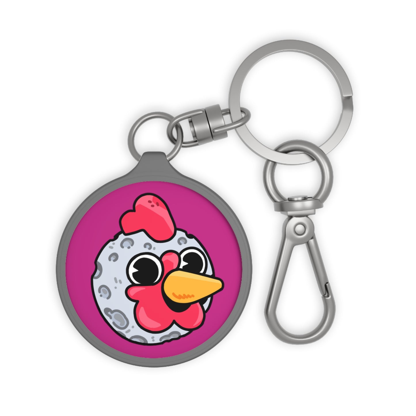 Keyring Tag COQ INU 0x420 Hot Pink back ground COQ Moon by Gravy