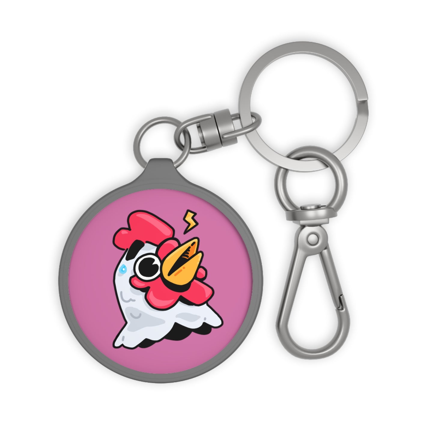 Keyring Tag COQ INU 0x420 Pink back ground COQ Alarmed by Gravy