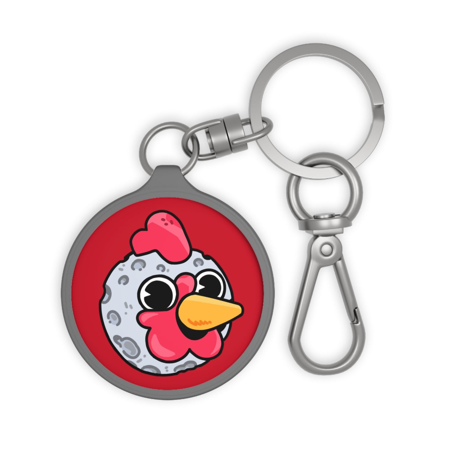 Keyring Tag COQ INU 0x420 Red back ground COQ Moon by Gravy