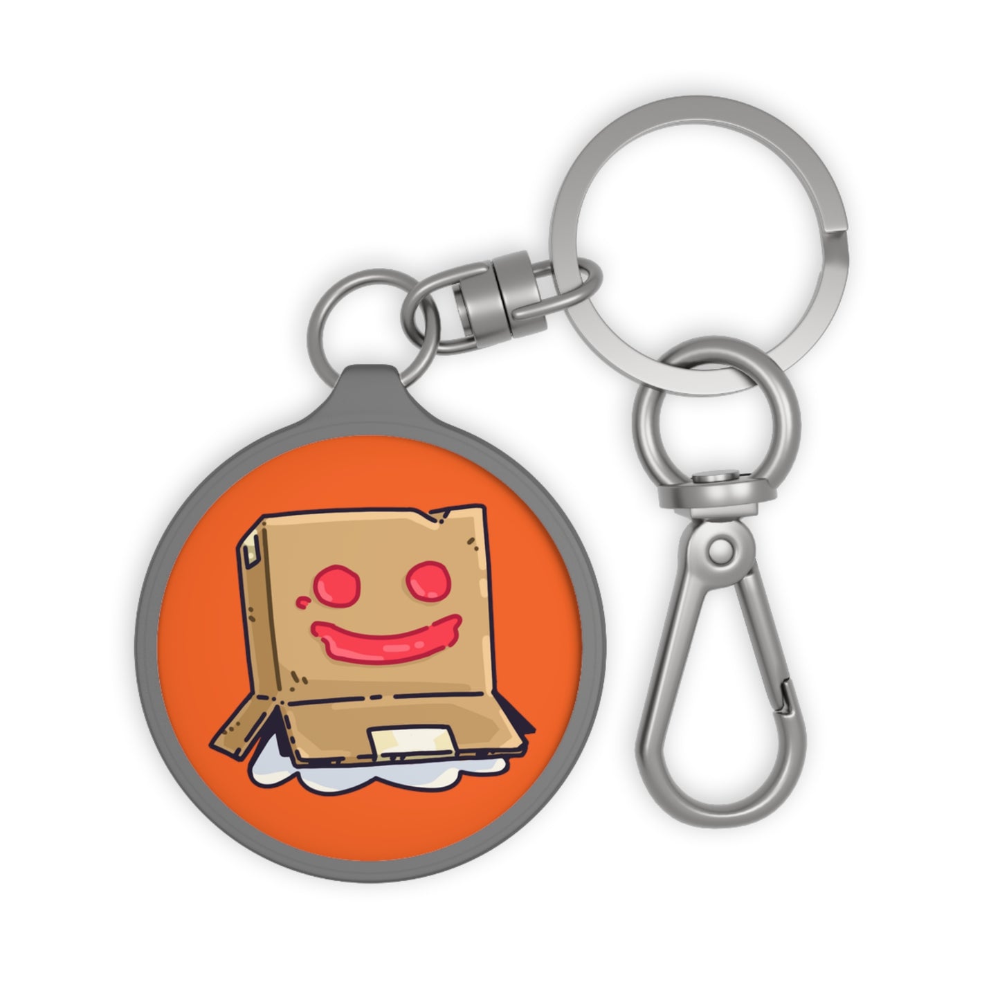 Keyring Tag COQ INU 0x420 Orange back ground COQ Boxhead by Gravy