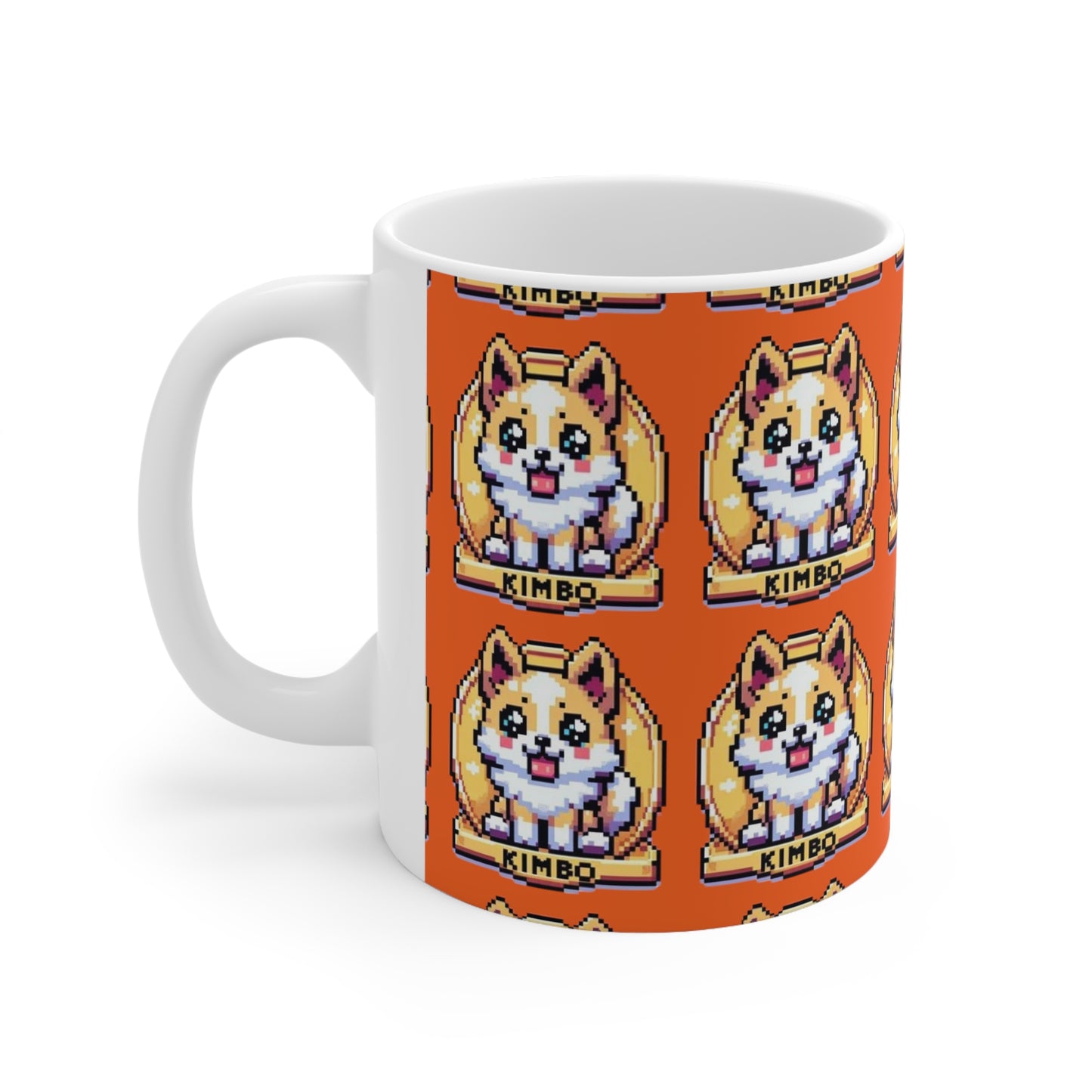 KIMBO Orange Print Ceramic Mug 11oz #KIMBO Gold By Nifty (COQ INU 0x420 shop)