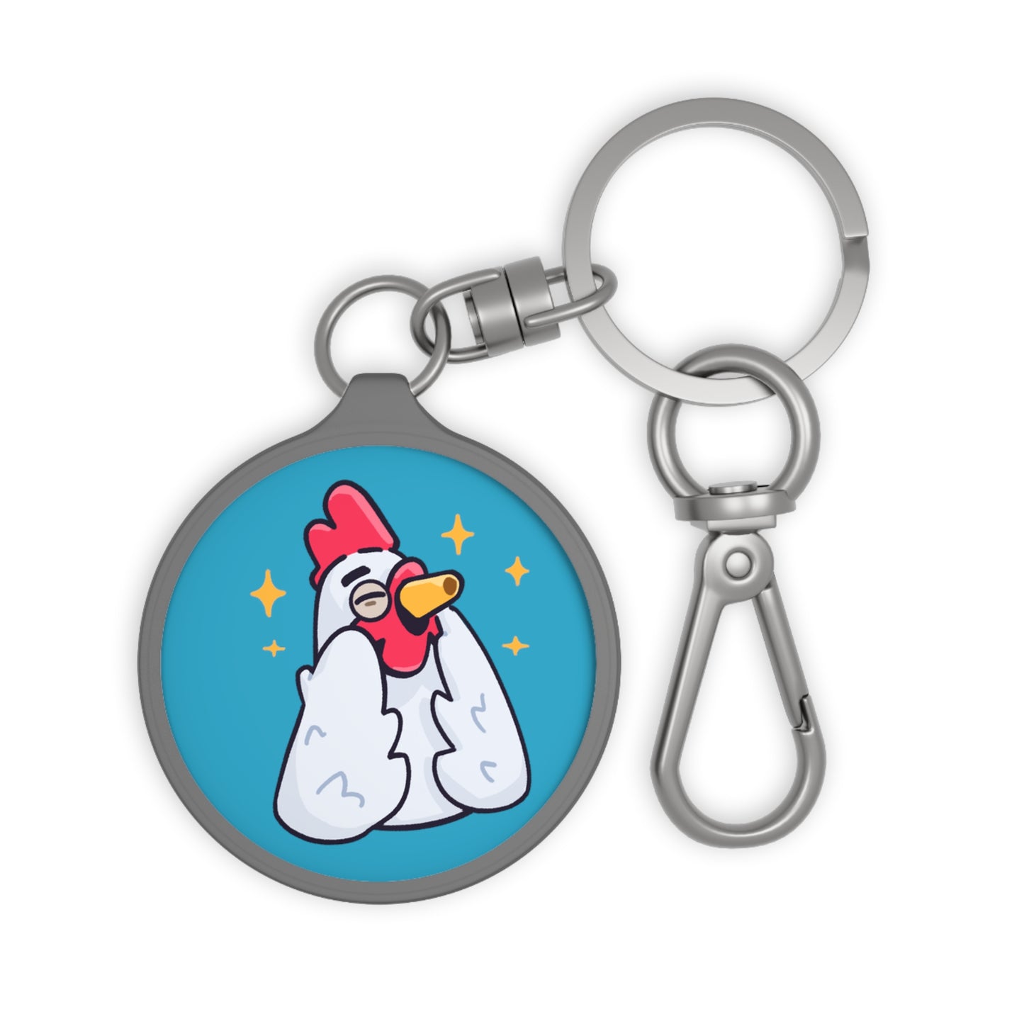 Keyring Tag COQ INU 0x420 Turquoise back ground #Feels Good by Gravy