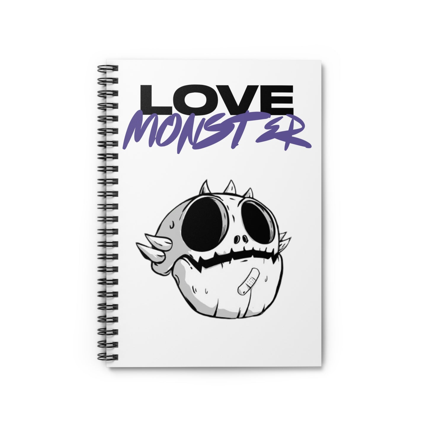 Spiral Notebook - Ruled Line Love Monster Skully Head