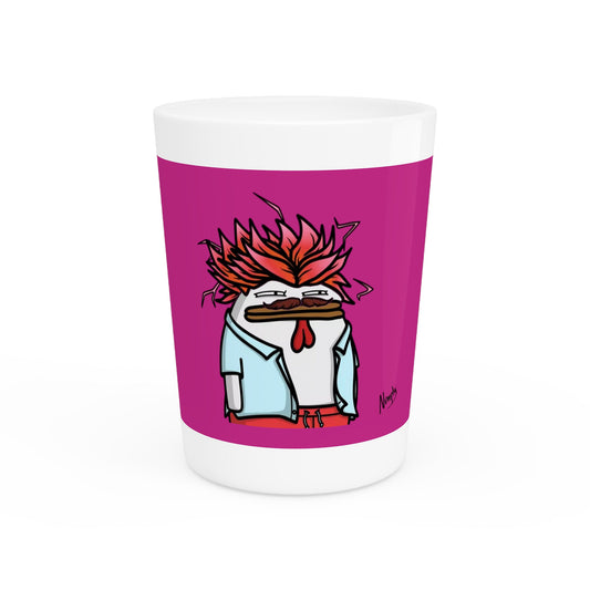 Pepe Portraits Shot Glass on Hot Pink background with Black Numpty Text as signature (0x420 INU Store) #2720