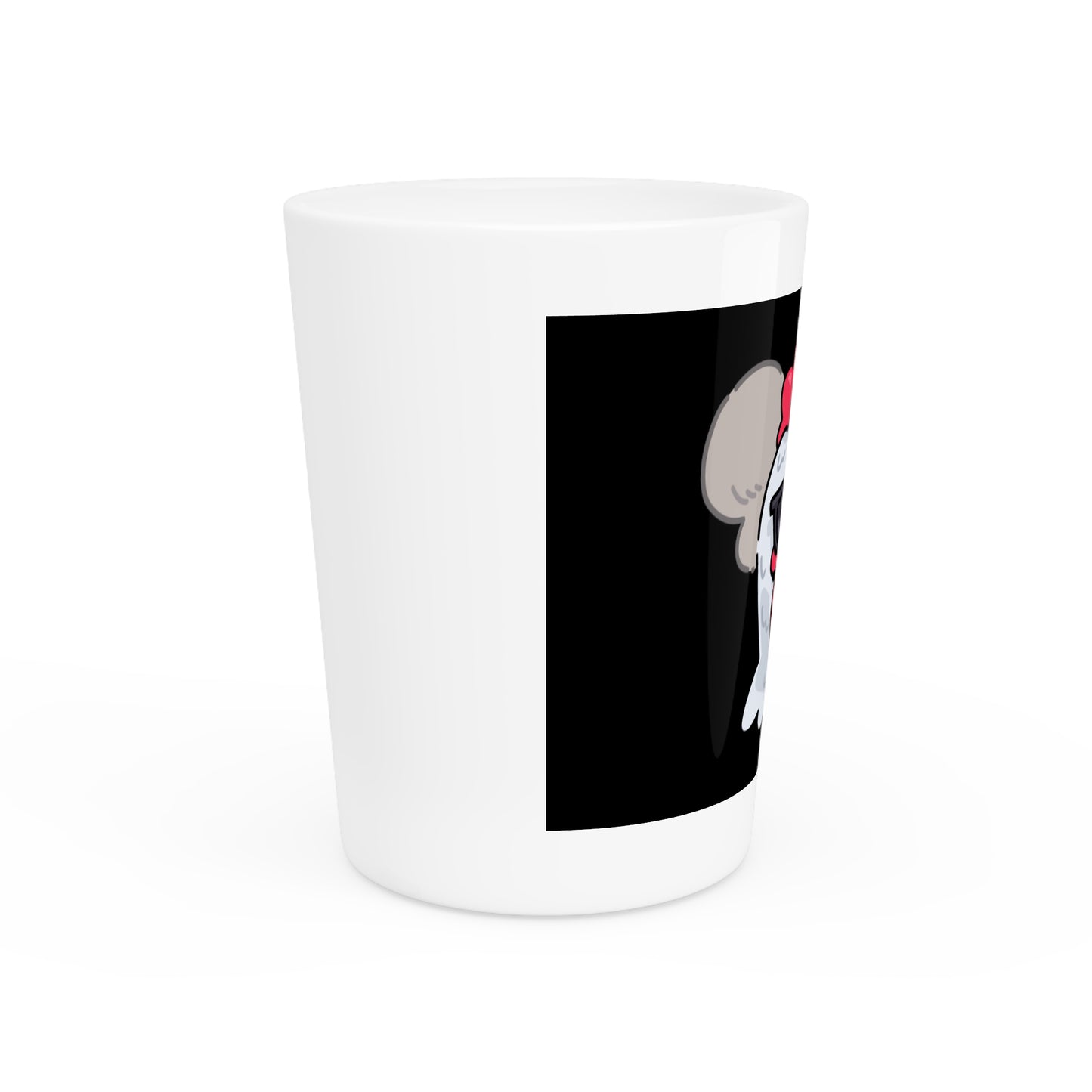 Gravy Fan Art Shot Glass Fan Art COQ Smokers Head on Black background (0x420 INU Store)