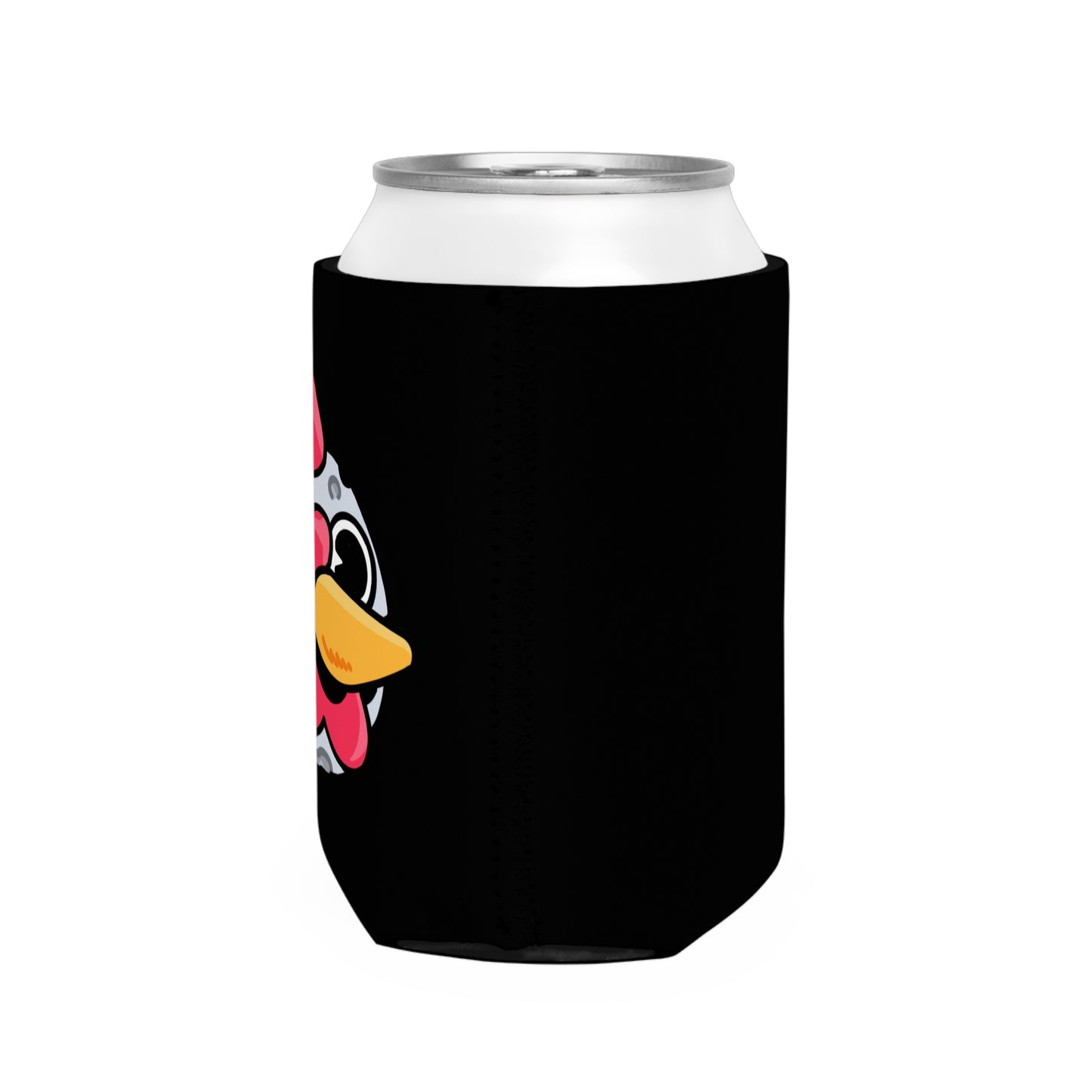 Black Can Cooler Sleeve Fan Art COQ INU Salute Head 0x420 Black Text by Gravy