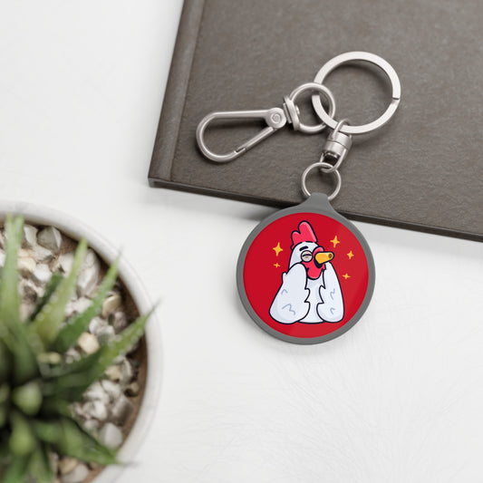 Keyring Tag COQ INU 0x420 Red back ground #Feels Good by Gravy