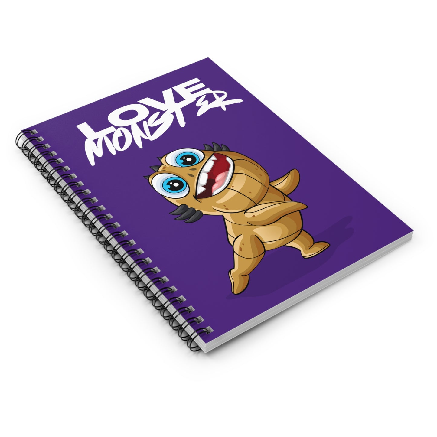 Spiral Notebook - Ruled Line Love Monster Patrick - White Text Logo