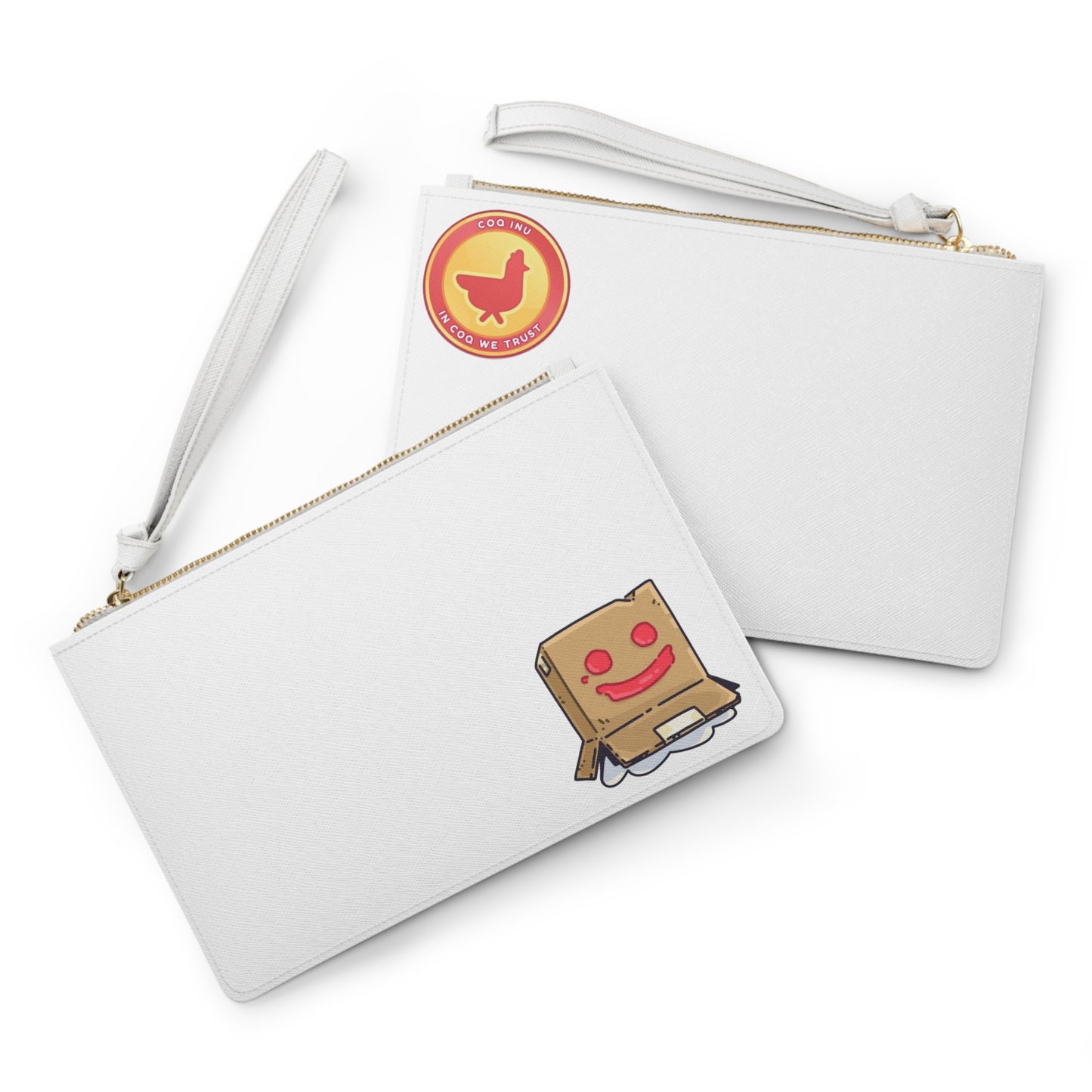 Gravy Fan Art Clutch Bag on White Bag COQ Box Head with COQ INU Logo (0x420 INU Shop)