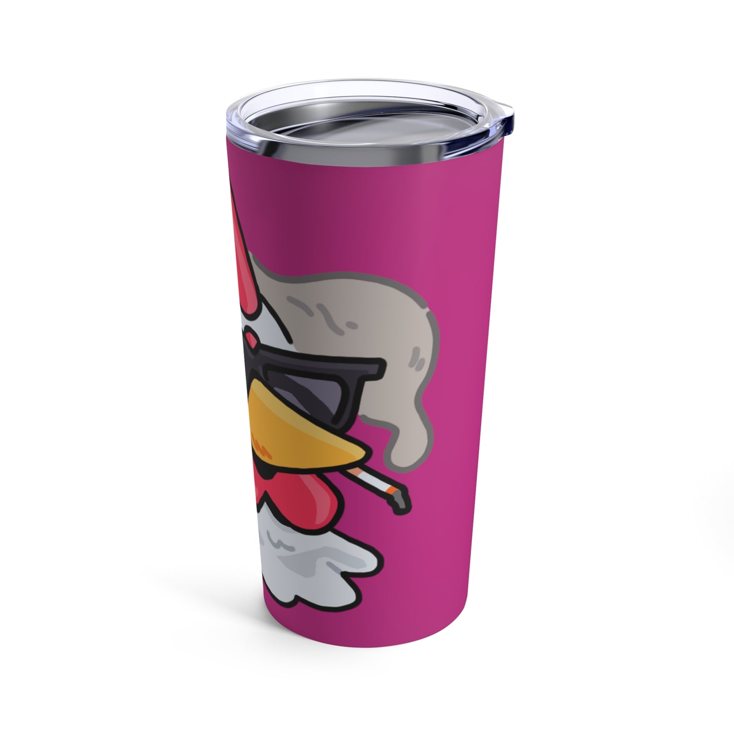 Gravy Fan Art Tumbler 20oz COQ Smokers Head (0x420 Shop) on Hot Pink Background