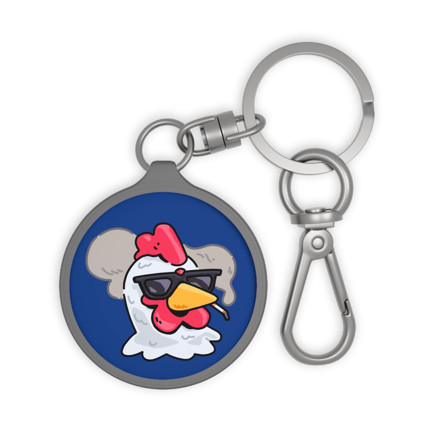 Keyring Tag COQ INU 0x420 Blue back ground COQ Smoking by Gravy