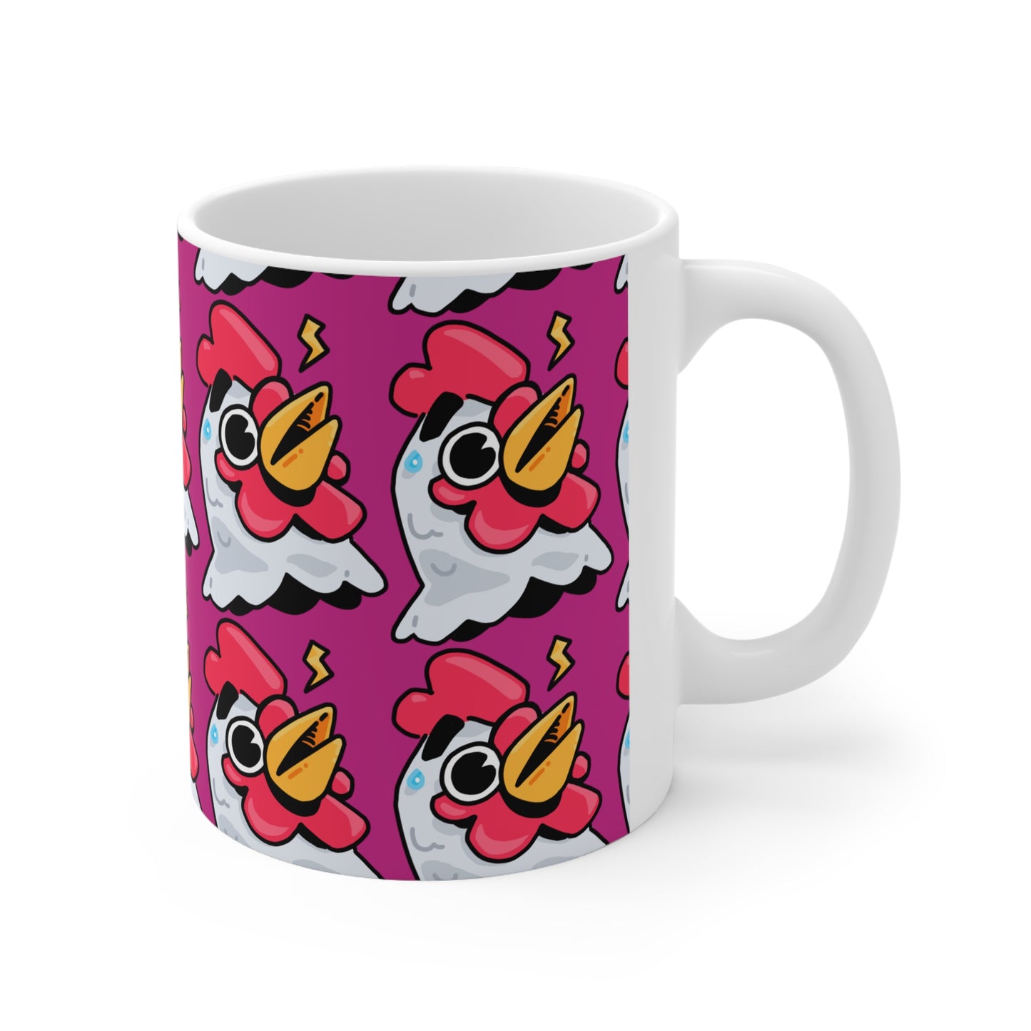 Whistle Head Gravy Fan Art with Black Text; COQ INU 0x420 White Ceramic Mug with Hot Pink Print 11oz