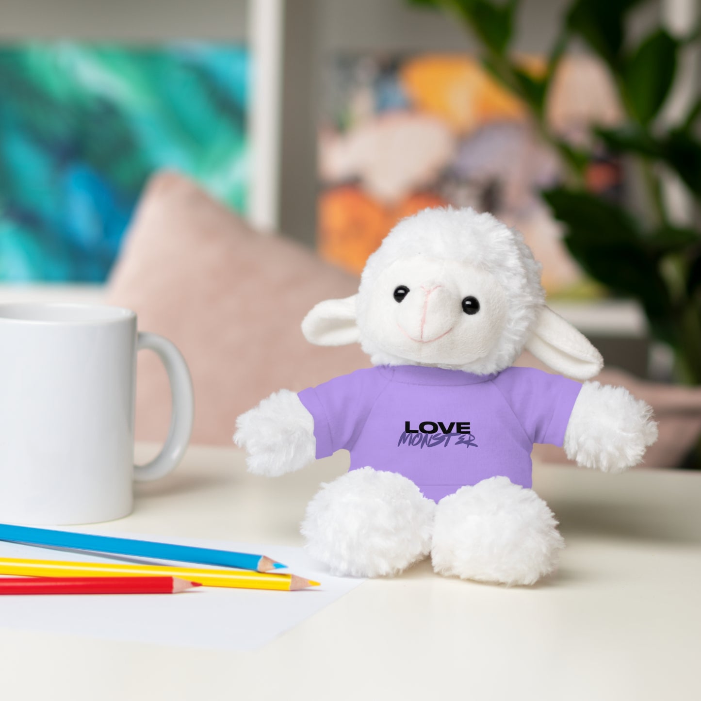 Love Monster Black & Purple Text Logo,  Stuffed Animals Teddy Bears