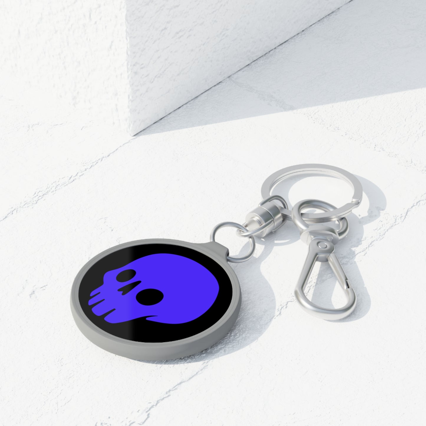 Madskullz Purple Skull Logo Keyring Tag Black