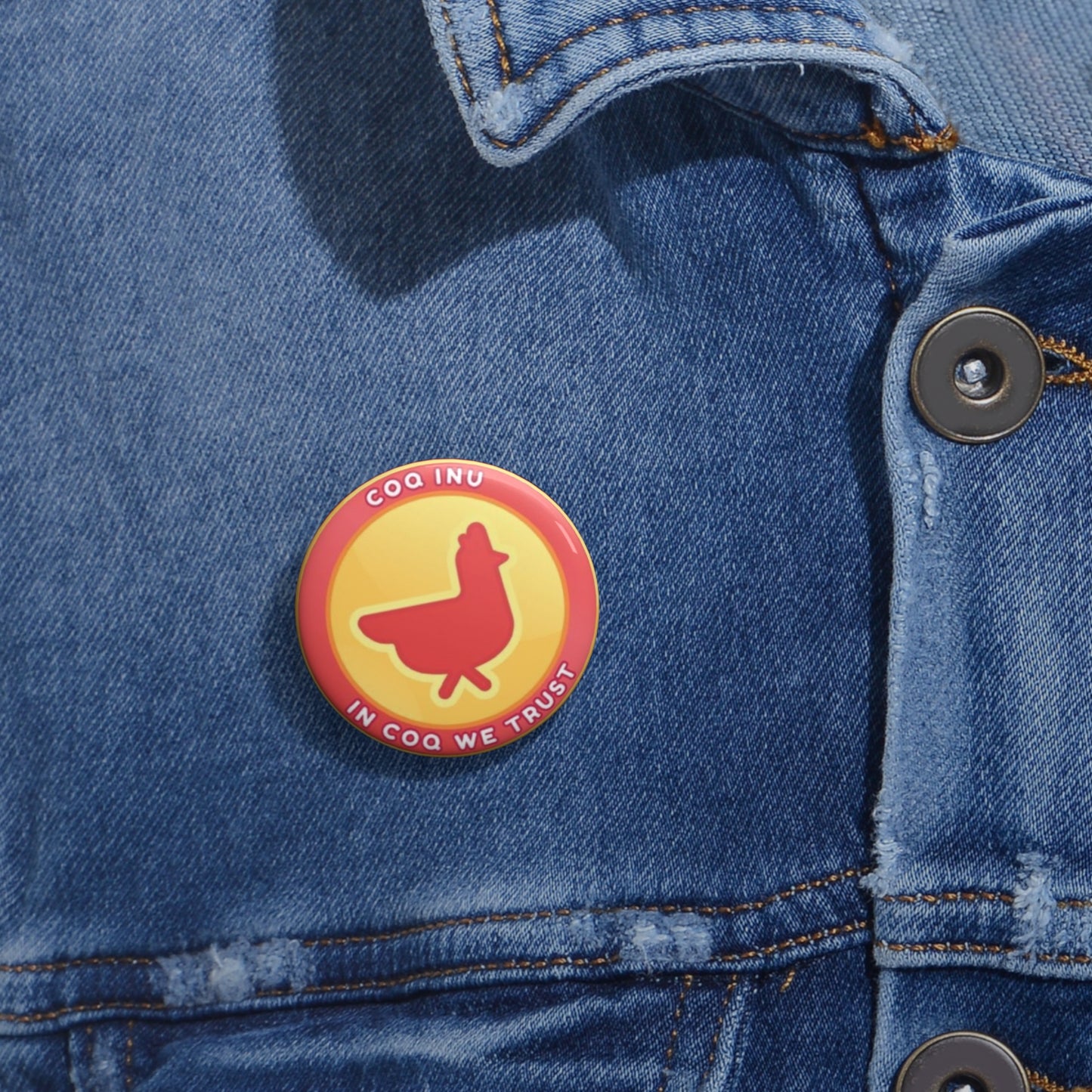 COQ INU Coin Pin Buttons By Nifty #COQ INU Logo Pin